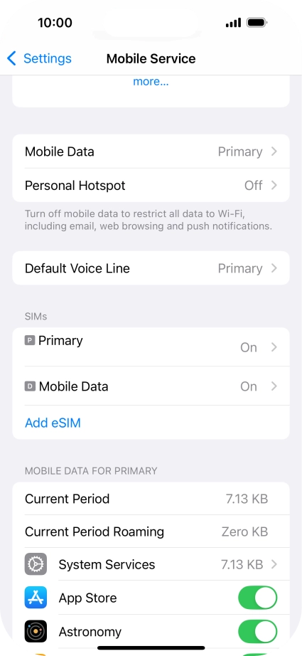 Press Mobile Data.