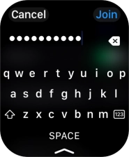 Key in the password for the Wi-Fi network and press Join. Key in the password for the Wi-Fi network and press Join.