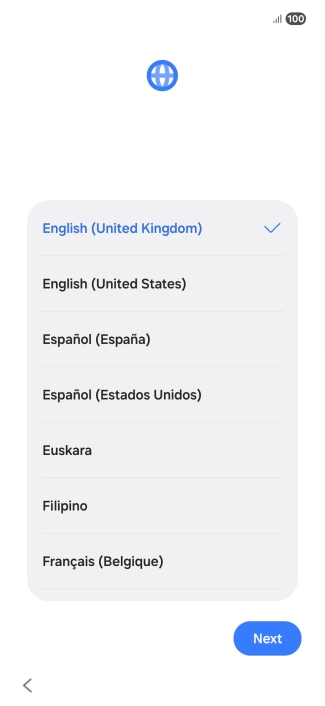 Press the required language.