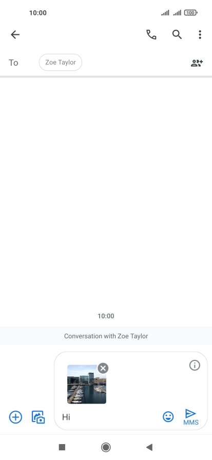 Press the send icon when you've finished your picture message. Press the send icon when you've finished your picture message.