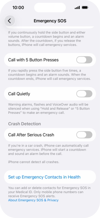 Press the indicator next to 