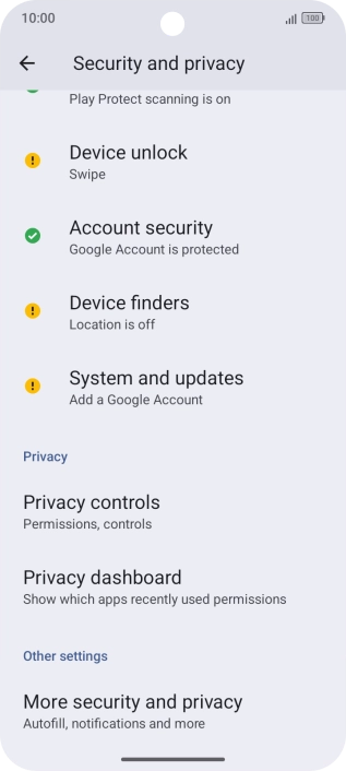 Press Privacy dashboard.