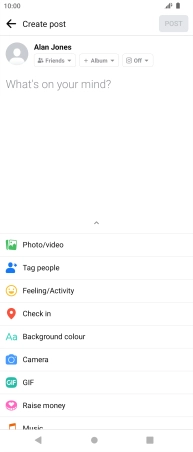 Press the text input field. Press the text input field.
