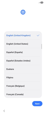 Press the required language. Press the required language.