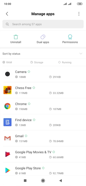 Press the required app.