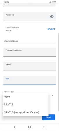 Press the required setting. Press the required setting.
