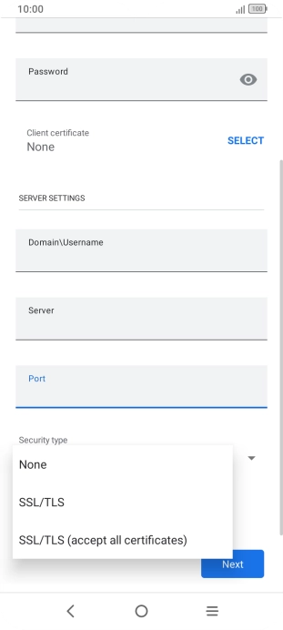 Press the required setting. Press the required setting.