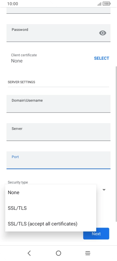Press the required setting. Press the required setting.