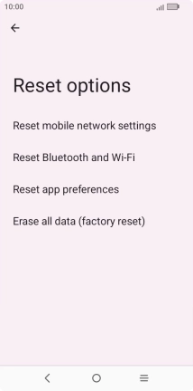 Press Reset mobile network settings. Press Reset mobile network settings.