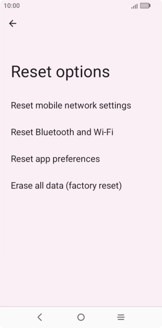 Press Reset mobile network settings. Press Reset mobile network settings.