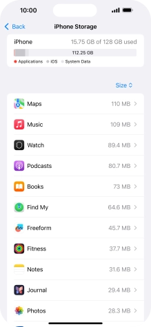 Press the required app.