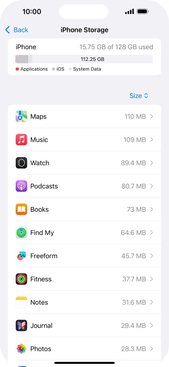 Press the required app.