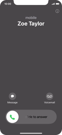 Press and drag the accept call icon right. Press and drag the accept call icon right.