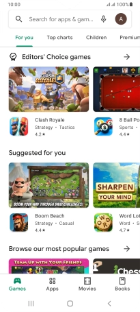 Press the search field.