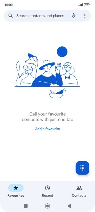 Press the keypad icon.