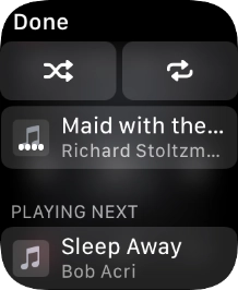 Press the shuffle icon to turn the function on or off. Press the shuffle icon to turn the function on or off.