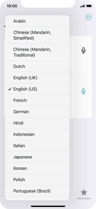 Press the required source language. Press the required source language.