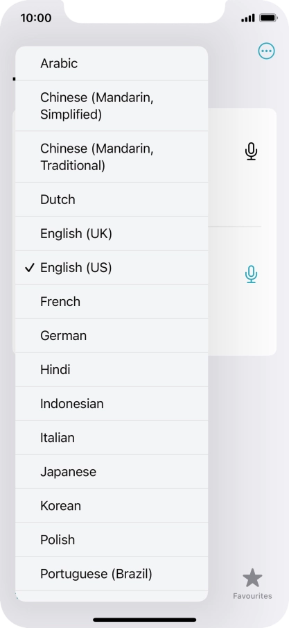 Press the required source language. Press the required source language.