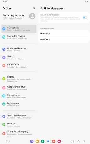 Press the required network.