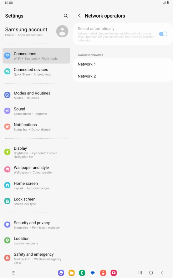 Press the required network.