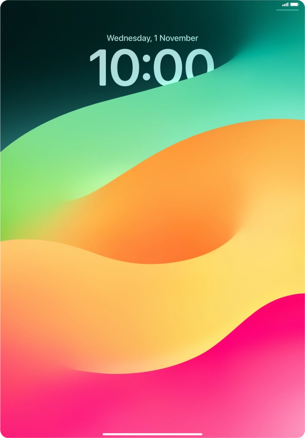 Slide your finger upwards starting from the bottom of the screen.
