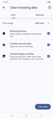 Press the fields next to the required data types. Press the fields next to the required data types.
