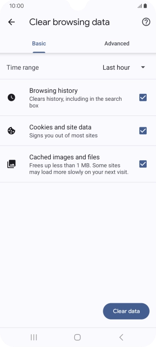 Press the fields next to the required data types. Press the fields next to the required data types.