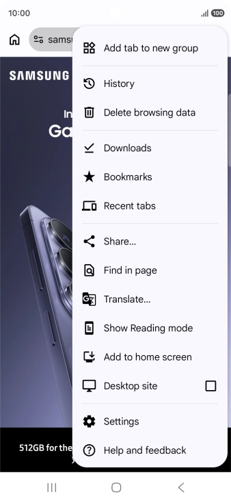 Press Settings.