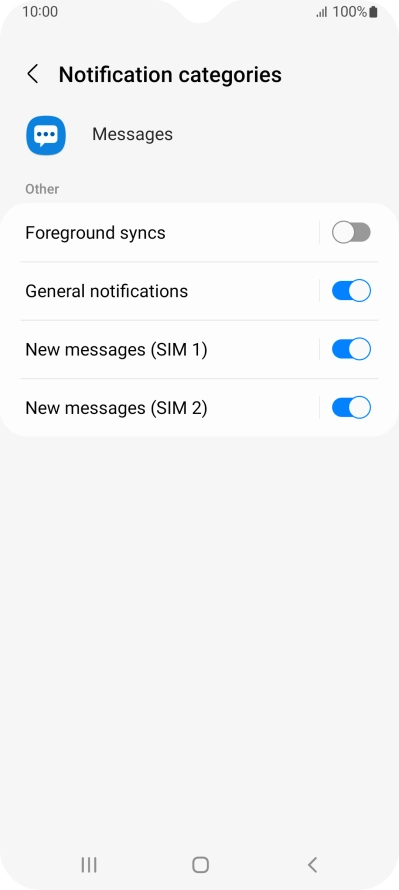 Press New messages ‹SIM›.