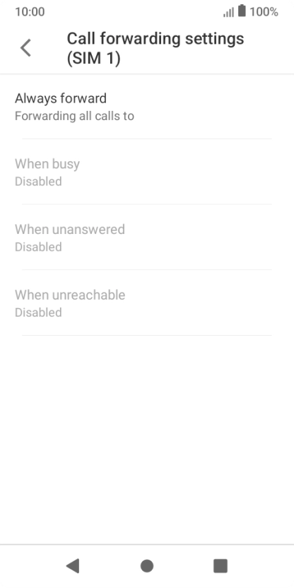 Press the required divert type.