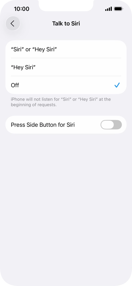 Press the indicator next to 