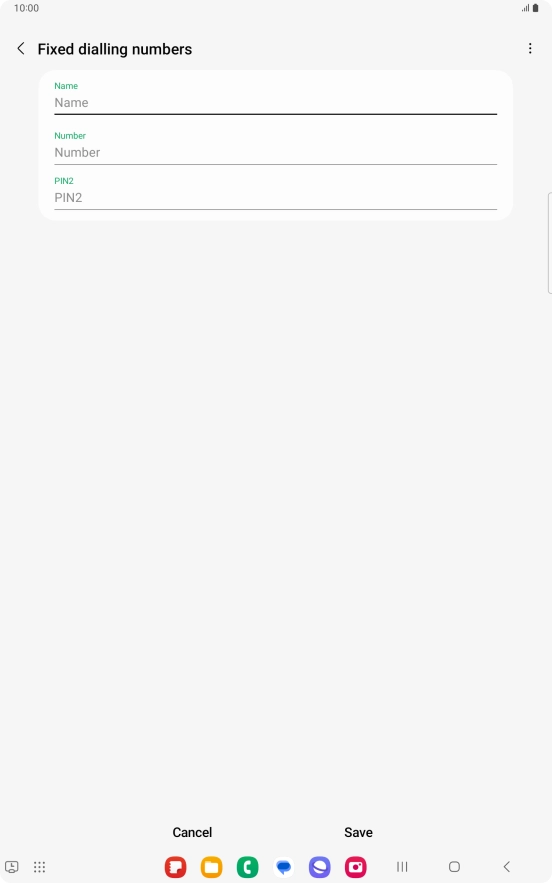 Press Name and key in the required name.