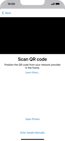 Place the QR code you've received inside the phone camera frame to scan the code. Your eSIM is transferred to your new phone over the internet.