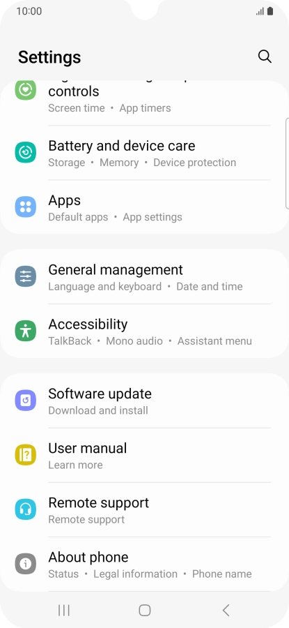 Press About phone.