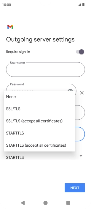 Press SSL/TLS.