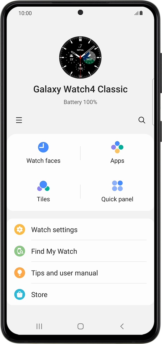On your phone: Press Watch settings.