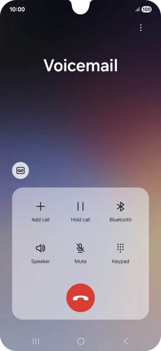 Press the end call icon.