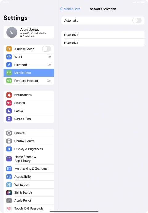 If you turn off the function, press the required network. If you turn off the function, press the required network.