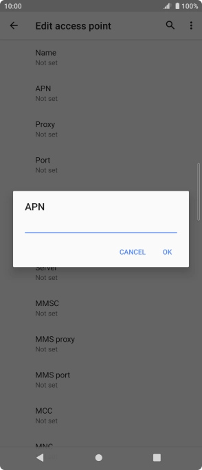Key in wap.vodafone.co.uk and press OK.