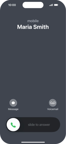 Press and drag the accept call icon right.