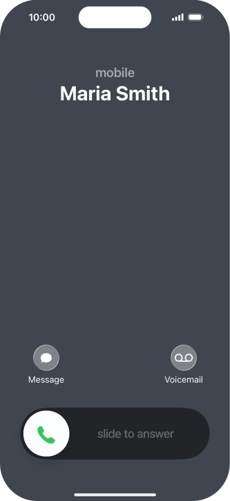 Press and drag the accept call icon right.