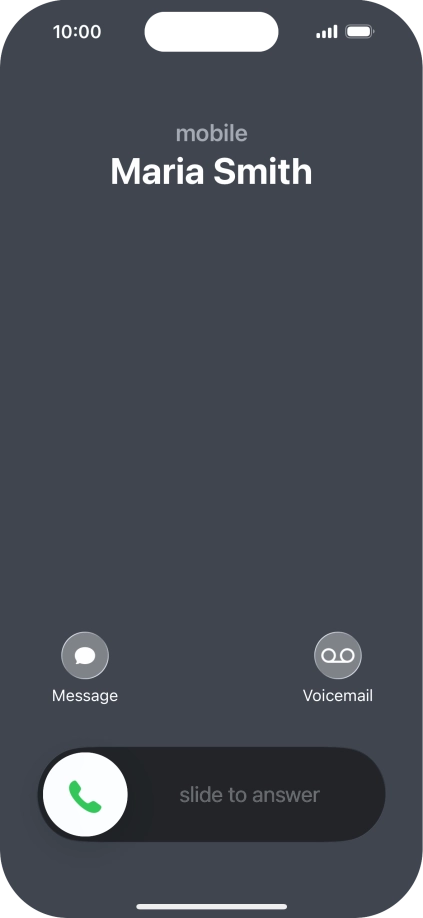 Press and drag the accept call icon right.