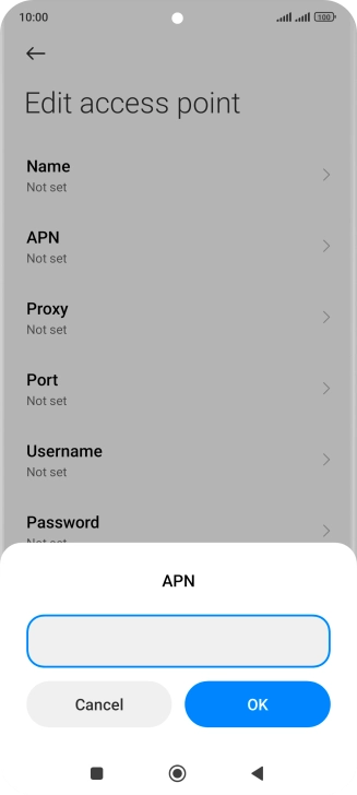 Key in wap.vodafone.co.uk and press OK.
