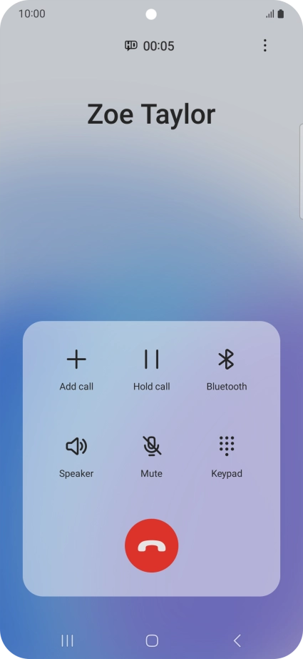 Press the end call icon. Press the end call icon.