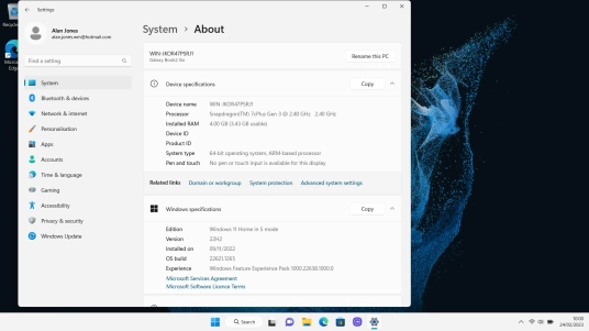 Your laptop's software version is displayed below Windows specifications. Your laptop's software version is displayed below Windows specifications.