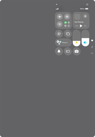 Slide your finger up or down on the screen to select the required Control Centre page.