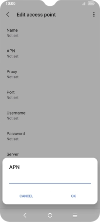 Key in wap.vodafone.co.uk and press OK.