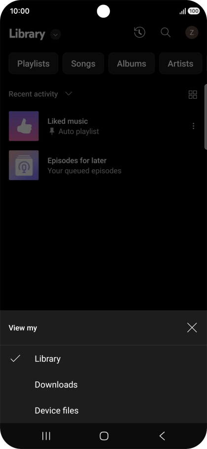 Press the required category and go to the required audio file.