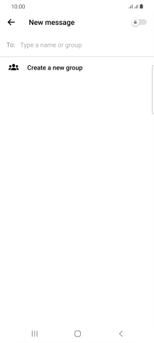 Press the search field and key in the first letters of the recipient's name. Press the search field and key in the first letters of the recipient's name.