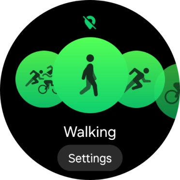 Drag your finger right or left to select the required activity. Drag your finger right or left to select the required activity.